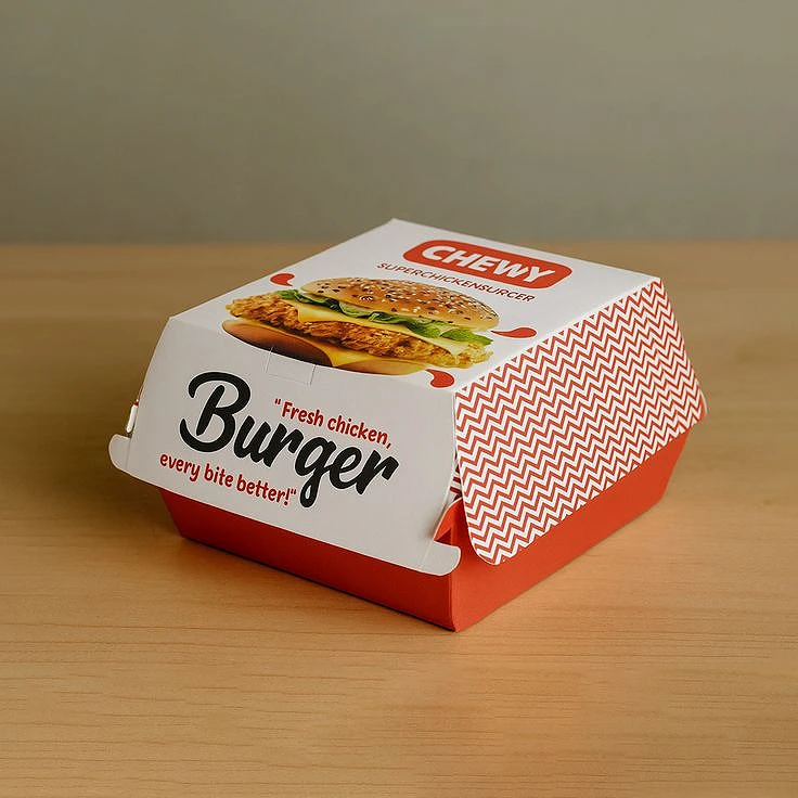 Hộp Giấy Đựng Burger In Logo Theo Yêu Cầu