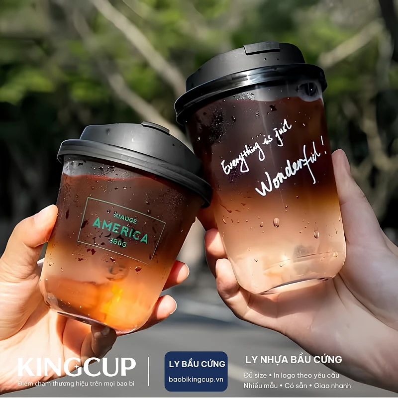 Ly Nhựa Bầu Cứng In Logo Theo Yêu Cầu