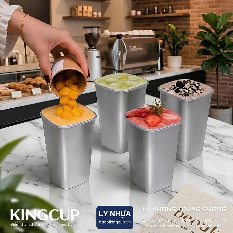 Ly Nhựa Phủ Tráng Gương In Logo Theo Yêu Cầu – Hàng Order
