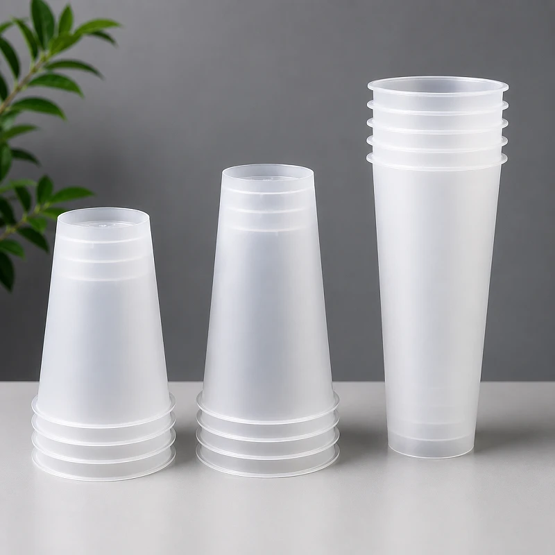 Ly Nhựa PP Tim Nhám Cứng Chân Cao Ø90 (400ml | 500ml | 700ml)