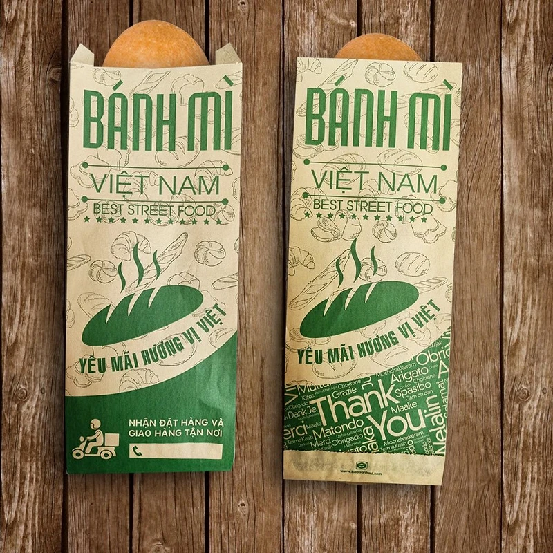 Túi Giấy Đựng Bánh Mì In Logo Theo Yêu Cầu